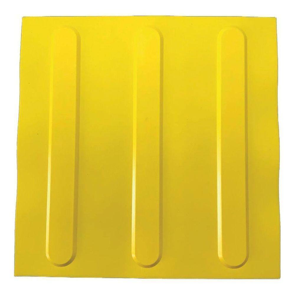 Kit 10 Pçs Piso Tátil Pvc 25X25 Direcional Amarelo