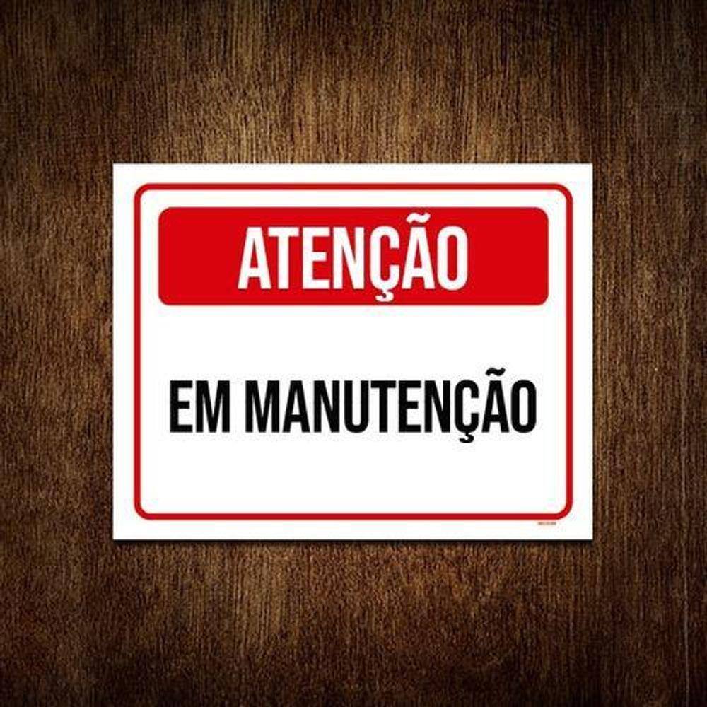 Kit 5 Placa Sinalização - Atenção Em Manutenção Ml3385
