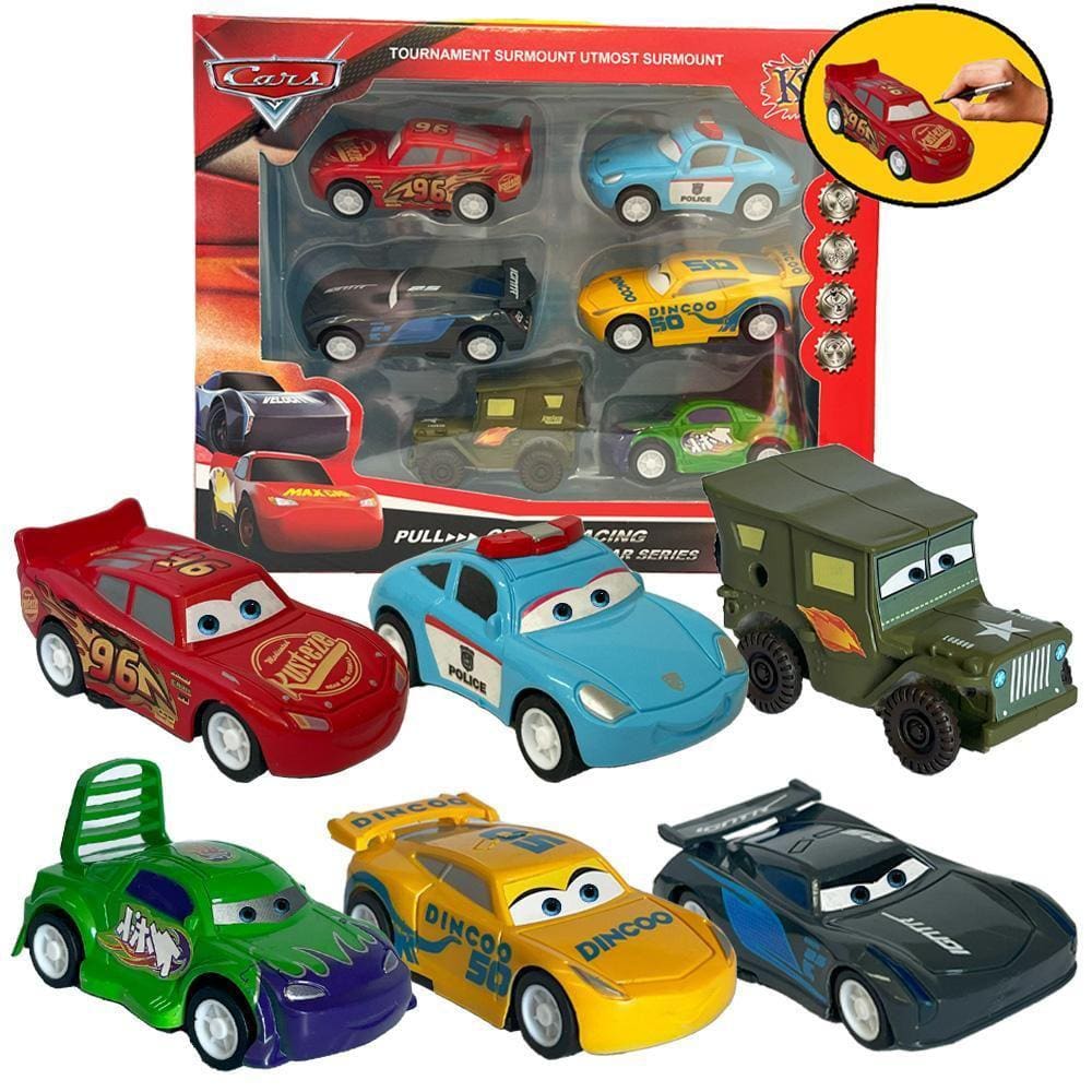 Kit Carrinhos Relâmpago Mcqueen Pixar Disney Monta e Desmonta