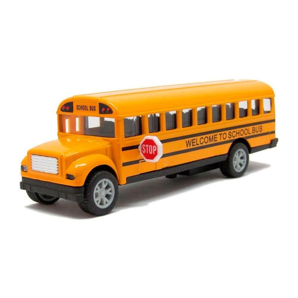 Miniatura Colecionável Ônibus Escolar Amarelo 1/62 Kinsfun