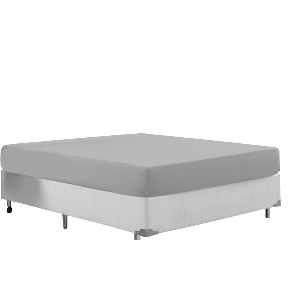 Lençol Casal Avulso 400 Fios Micropercal Cinza Lançamento