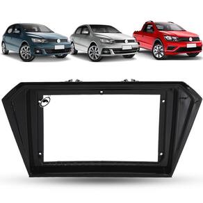 Moldura De Painel 2 Din 9 Polegadas Gol Saveiro Voyage G7 G8 2017 Em Diante - Black Piano