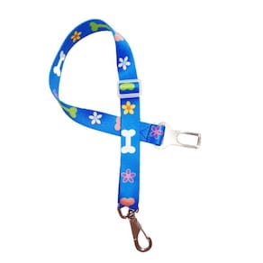 Cinto De Segurança Pet Em Seda Estampada - Azul