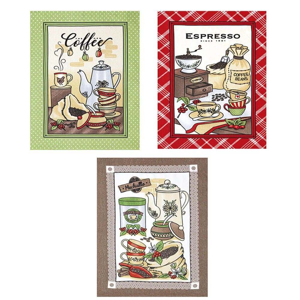 Kit Pano de Prato Atoalhado Estampado com 3 unidades - Dohler