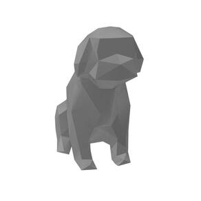 Shitzu Sentado Low Poly Geométrico Decoração 3D