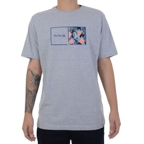 Camiseta Hurley Silk Box Masculina Cinza Claro