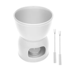 Aparelho Foundue Para 2 Wolff De Porcelana Branco 400Ml