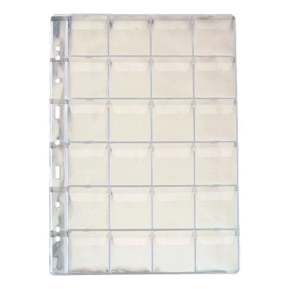 10 Folhas Moedas 24 Bolsos Pvc 32X24Cm