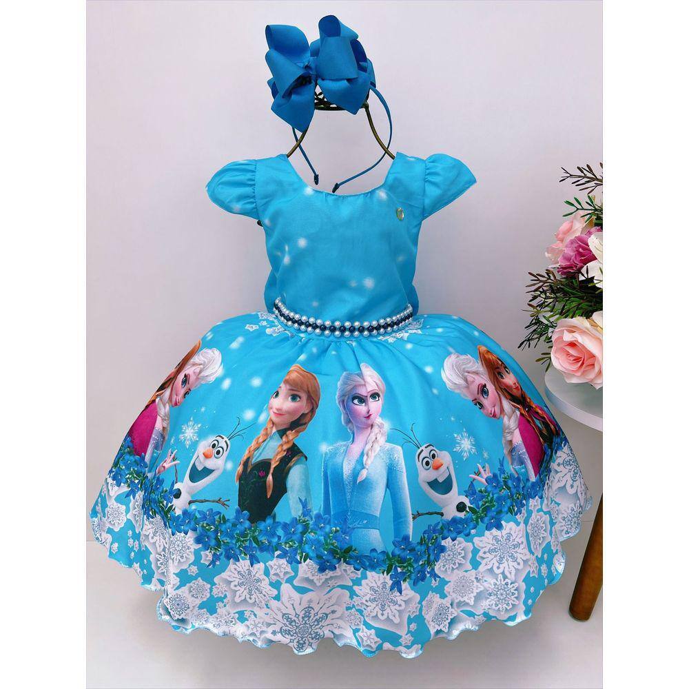 Vestido Frozen Luxo Elsa