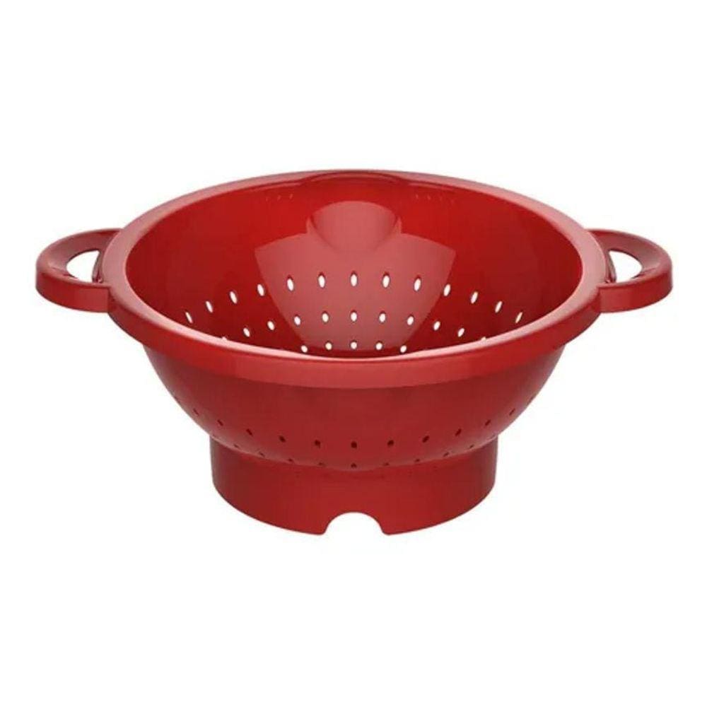 Escorredor De Massas Vermelho Com Alça Macarrão E Legumes