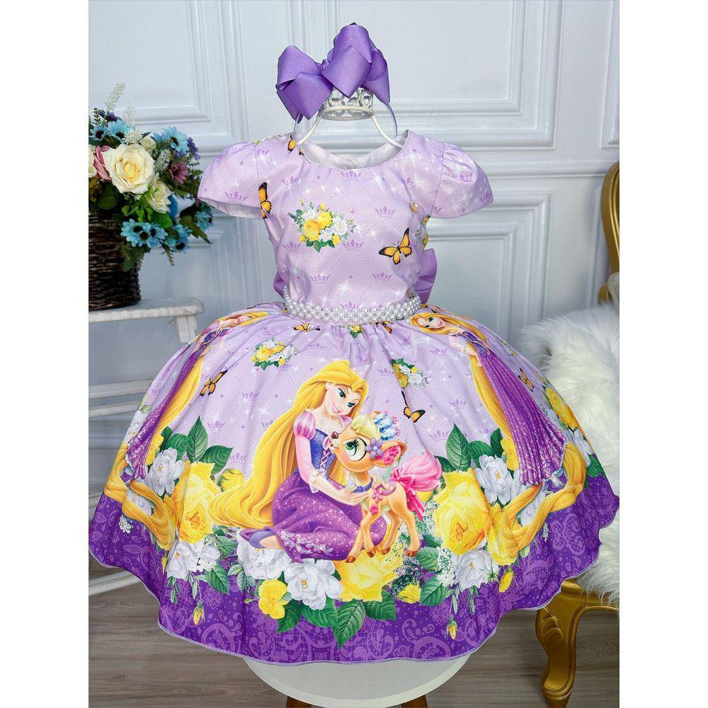 Vestido Infantil Princesa Sofia Lilás Fantasia Aniversário