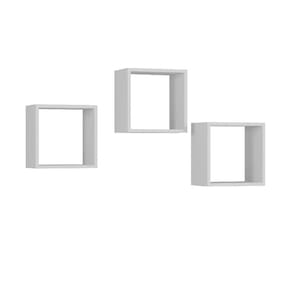 Kit 3 Nichos de Parede Decorativos Quadrado Cor Branco - AJL Móveis