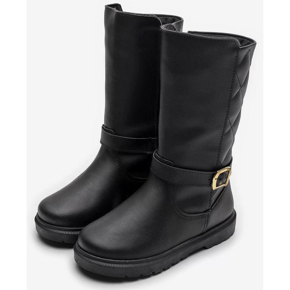 Bota Infantil Pé com Pé Guty Fivela Menina - Preto