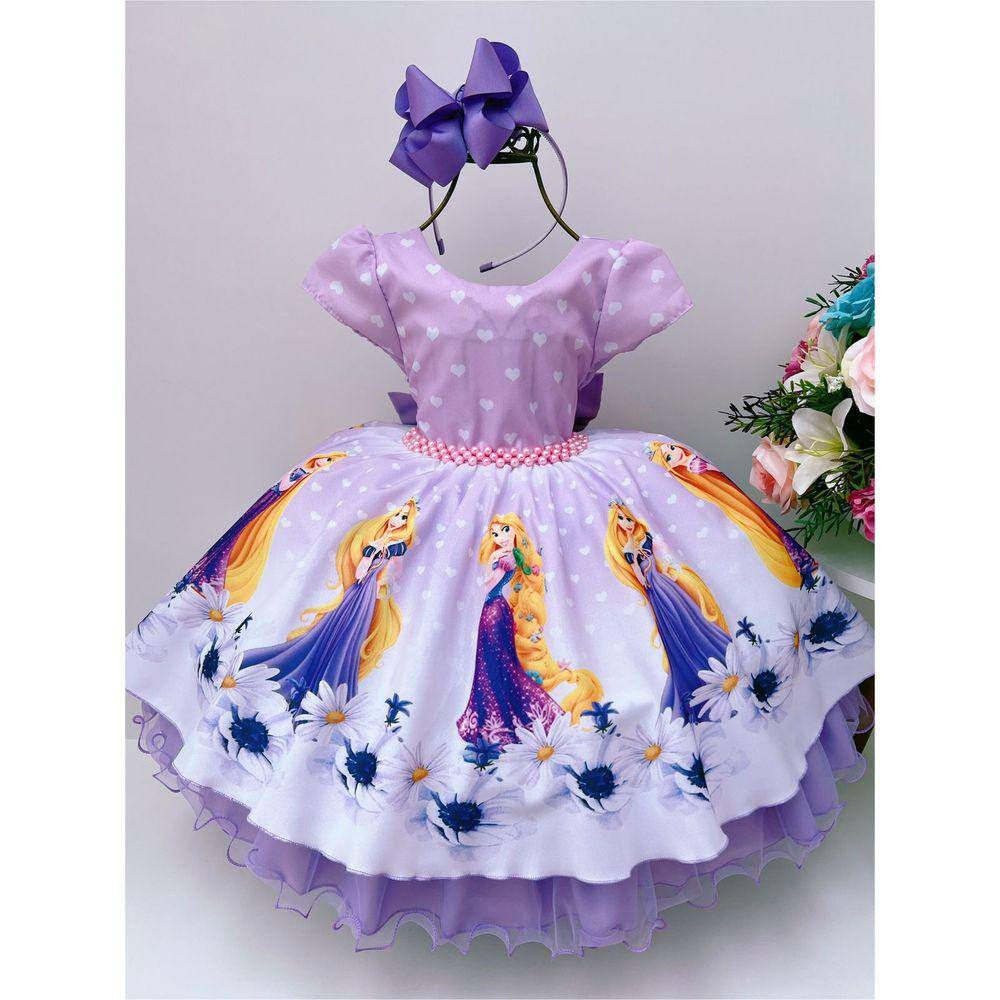 Vestido Infantil Princesa Sofia Lilás Fantasia Aniversário