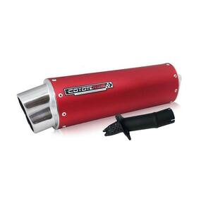 Escape / Ponteira Coyote RS5 Boca 8 Aluminio Oval - Vermelho - CB 300 R - Honda