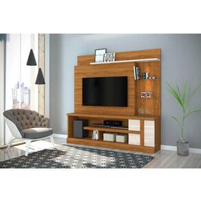 Estante Home Theater Alan Para TV até 55 1 Porta Cor Naturale Off White - Madetec Móveis