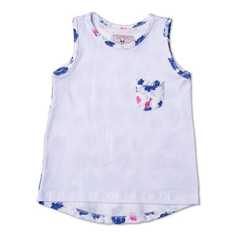 Regata Infantil Com Bolso Floral Azul Toffee - Nº03