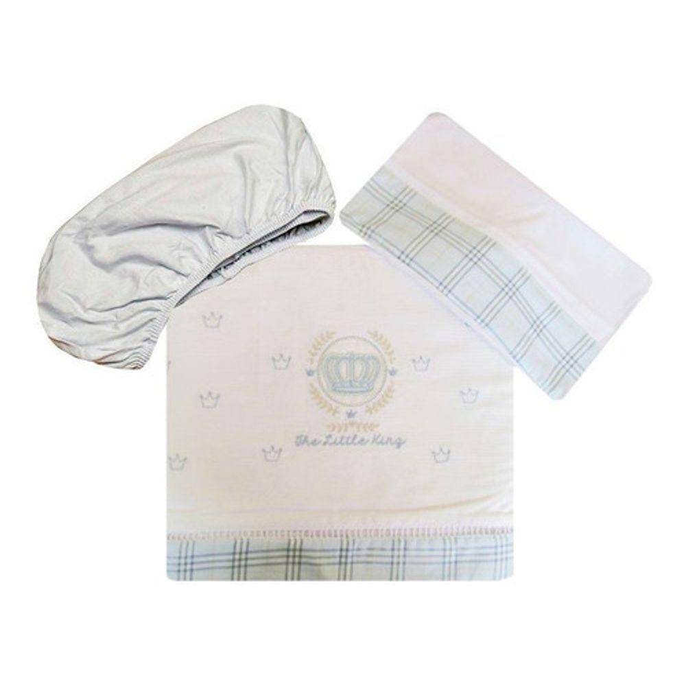 Jogo Lençol Berço 3 Peças Little King Classic For Baby