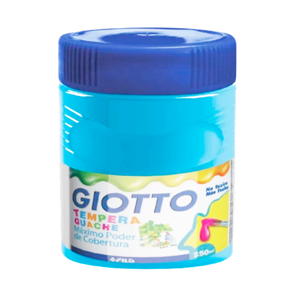 Tempera Guache Giotto Pote escolar Grande Azul celeste 250ml