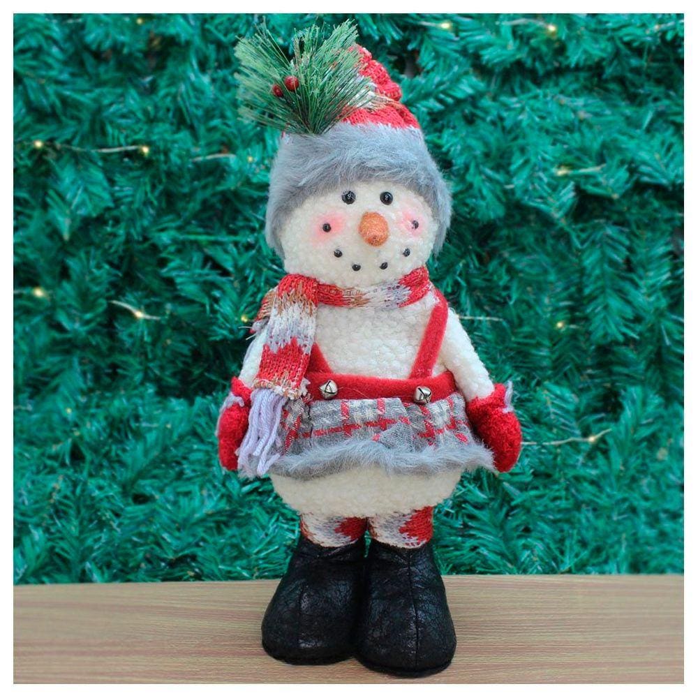Enfeite Boneco De Neve Natal Em Tecido 38cm