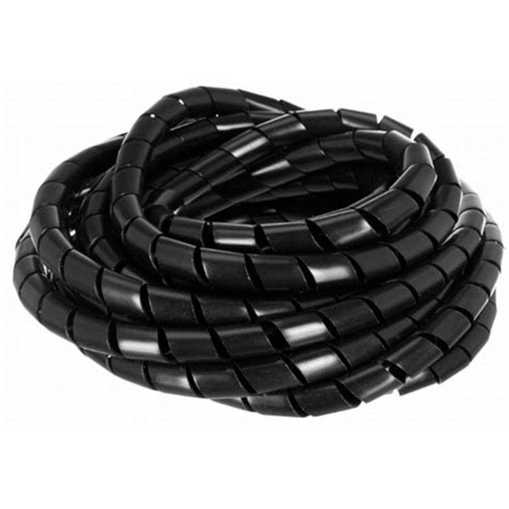Caixa Espiraduto Organizador Fios Cabo 6mm 1/4 Preto Elesys
