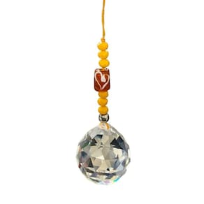 Protetor Ambiente Cristal Facetado Oxum Amarelo 40 mm