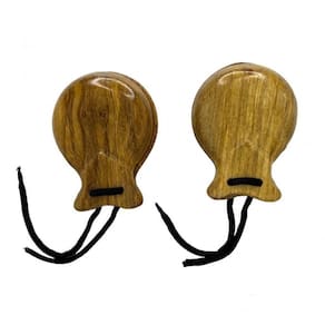 Castanholas Espanholas Madeira Clara 2 pares com 9 cm