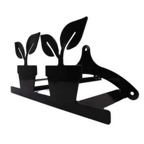 Suporte Enrolador Mangueira Jardim 2 VASOS Preto All Style