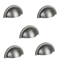 Kit 5 Puxador Shell Zen Niquel Velho Envelhecido 64 Mm Zp4318.889