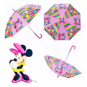 Guarda Chuva Minnie - 4 a 12 anos - Reforçado Automatico - Minie Mine - Infantil - 48 cm raio - PANAMI