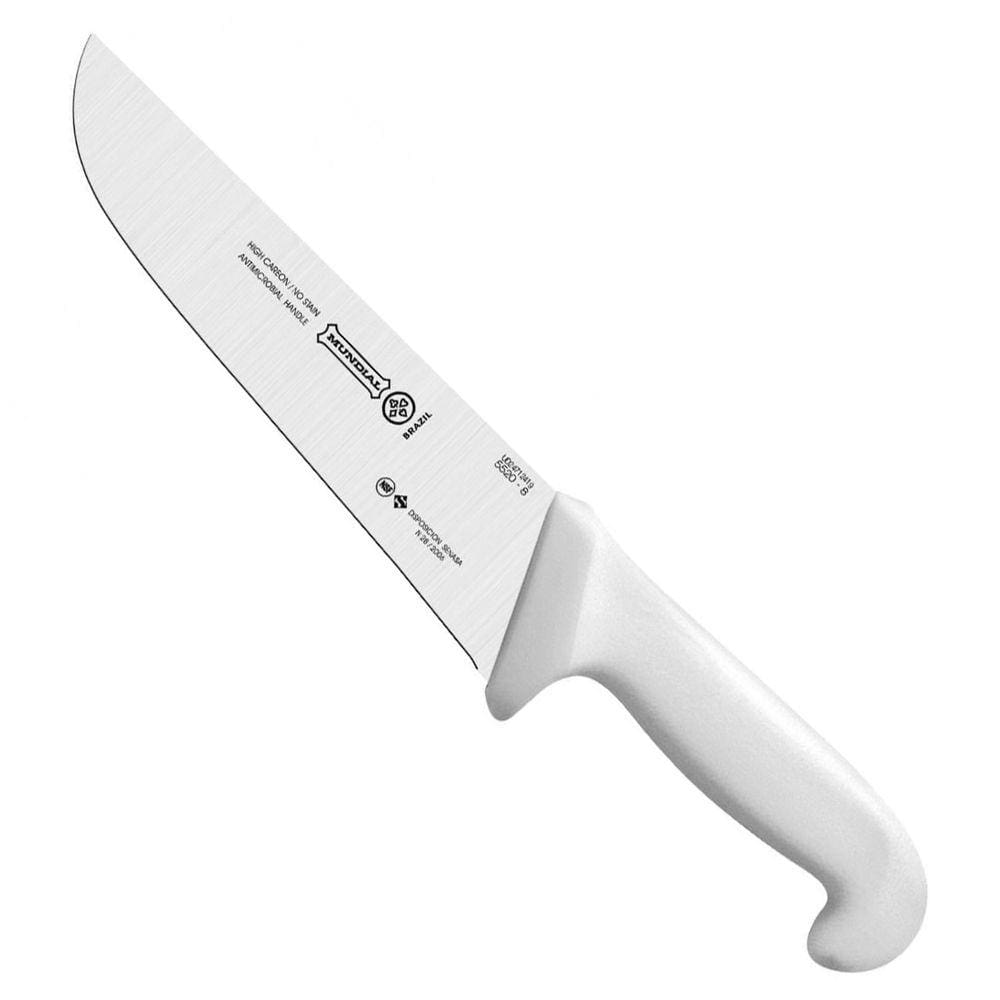 Faca de Cozinha 8" em Aço Inox Cabo Branco Mundial