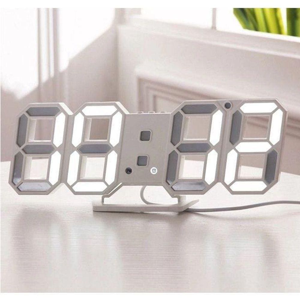 Relogio Digital 3D Led Parede Mesa Alarme Snooze 12/24 Horas