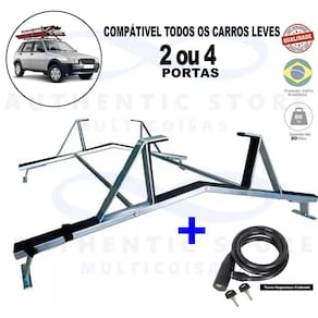 Rack Teto Escada Fiat Uno Todos 2 E 4 Pts + 1 Trava Seg