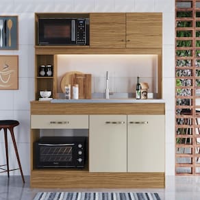 Cozinha Compacta 4 Portas 1 Gaveta com Armário e Balcão 7072 Decibal