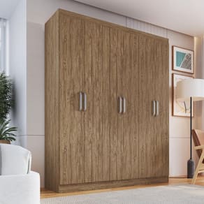Guarda Roupa Casal 6 Portas e 2 Gavetas Internas RP3624 Decibal Wood Cristalo