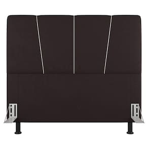 Cabeceira Cama Box Casal Queen Size Amber 160cm Estofada Linho Marrom - Abmaza