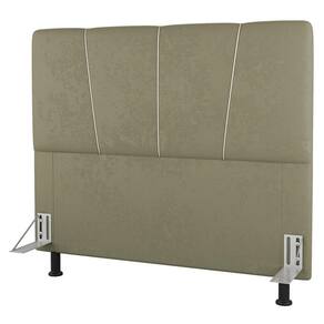 Cabeceira Cama Box Solteiro Amber 90cm Estofada Sintético Bege - Abmaza