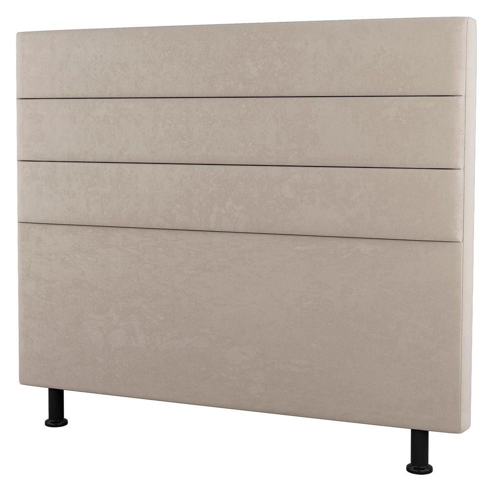 Cabeceira Cama Box Solteiro Malik 90cm Suede Bege - Abmaza