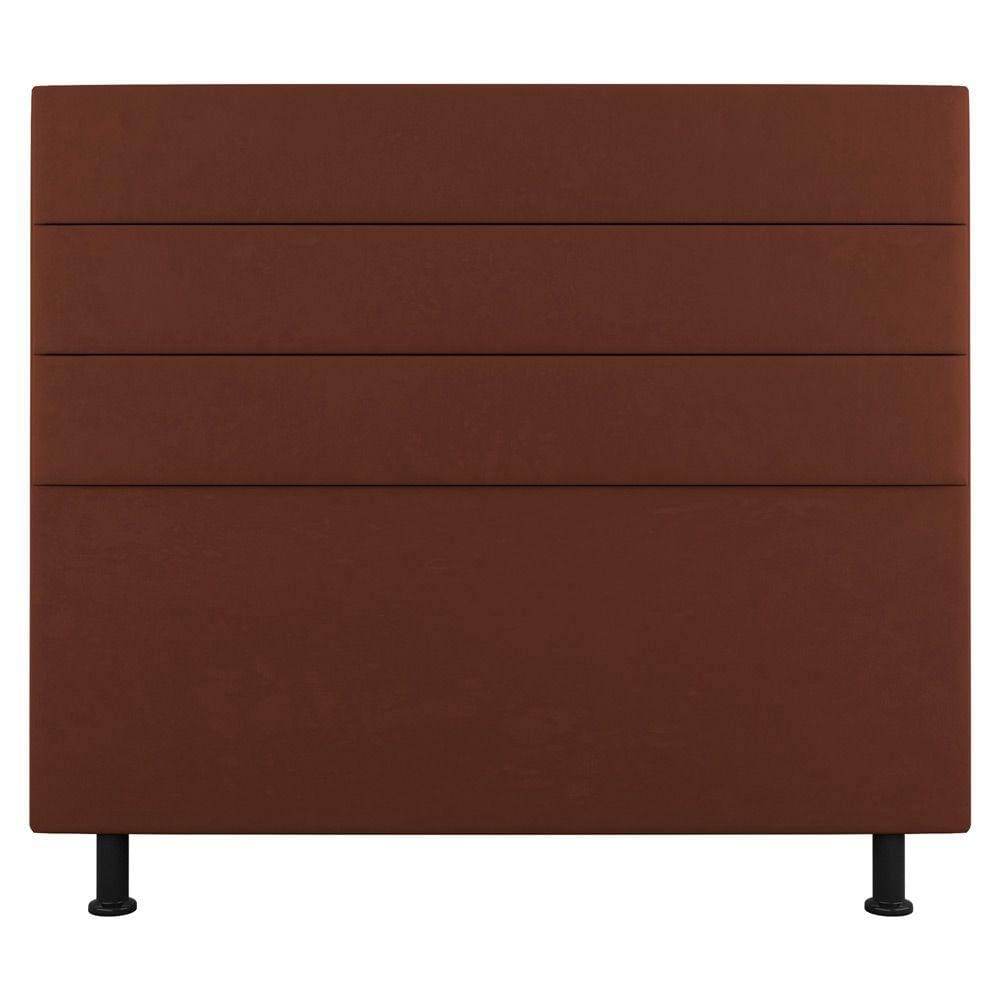 Cabeceira Cama Box Casal Queen Size Malik 160cm Suede Terracota - Abmaza