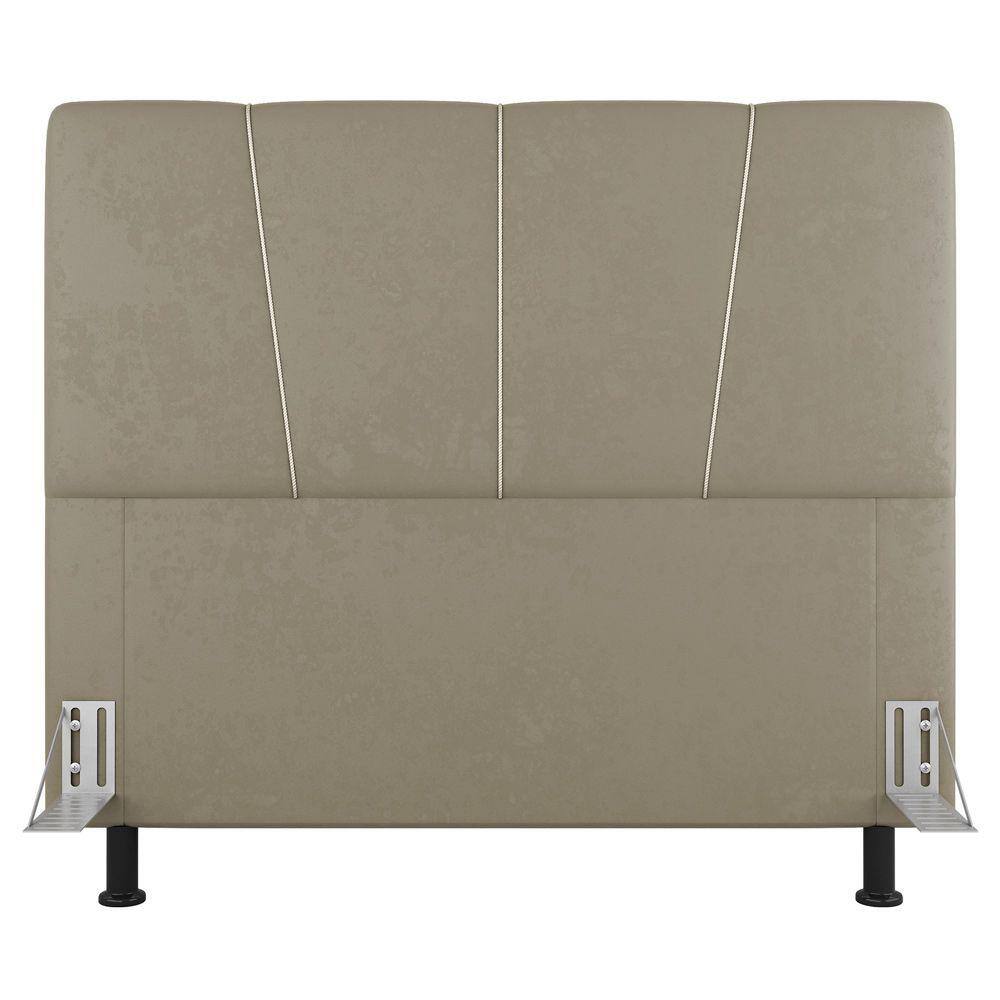 Cabeceira Cama Box Casal Amber 140cm Estofada Linho Bege - Abmaza
