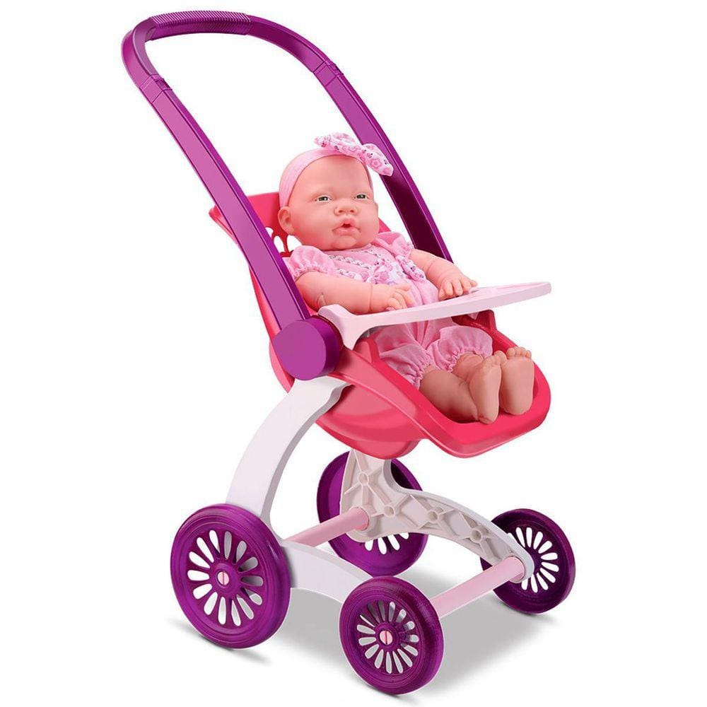 Carrinho De Boneca Passeio Brinquedo Confort Meninas Rosa