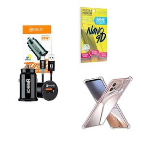 Kit Capinha Motorola E23 + Carregador Veicular + Película 9D