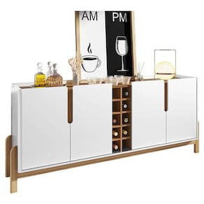 Aparador Buffet Sala Lizz 190cm com Pés de Madeira Maciça