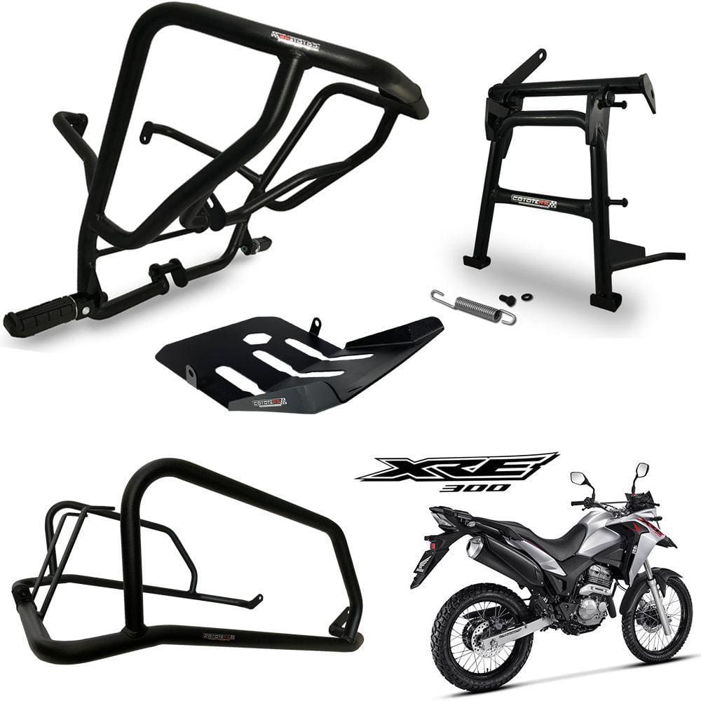 Kit Protetor de Carenagem + Traseiro + Carter + Cavalete Central Modelo Coyote - XRE 300 - Honda