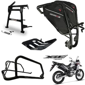 Kit Protetor de Carenagem COM Bolsas Direita e Esquerda + Traseiro + Carter + Cavalete Central Modelo Coyote - XRE 300 - Honda