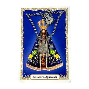Escapulário Nossa Sra Aparecida Aço Inóx Recortado 1,8 cm