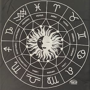 Toalha Jogo de Cartas Zodíaco 70 x 70 cm Preta