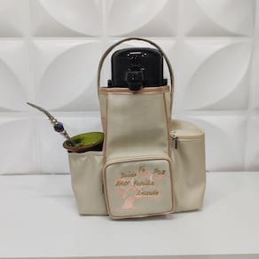 Mateira Personalizada Gratidão Marfim/Ouro Rosa para Levar Chimarrão - Coutre Bolsas