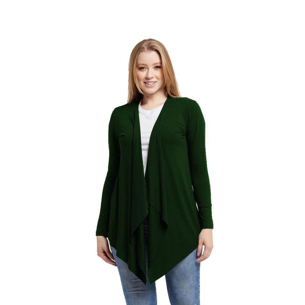 Cardigan Feminino Casaco Kimono Com Bico Manga Longa