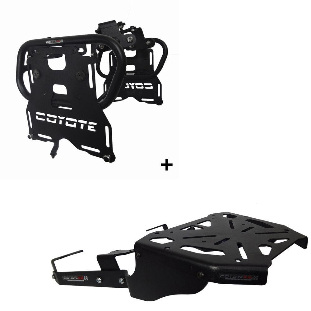 Kit Suporte de Bauletos / Bau Lateral + Bagageiro / Suporte Baú Traseiro Coyote - CB 500 X Todos os Anos - Honda